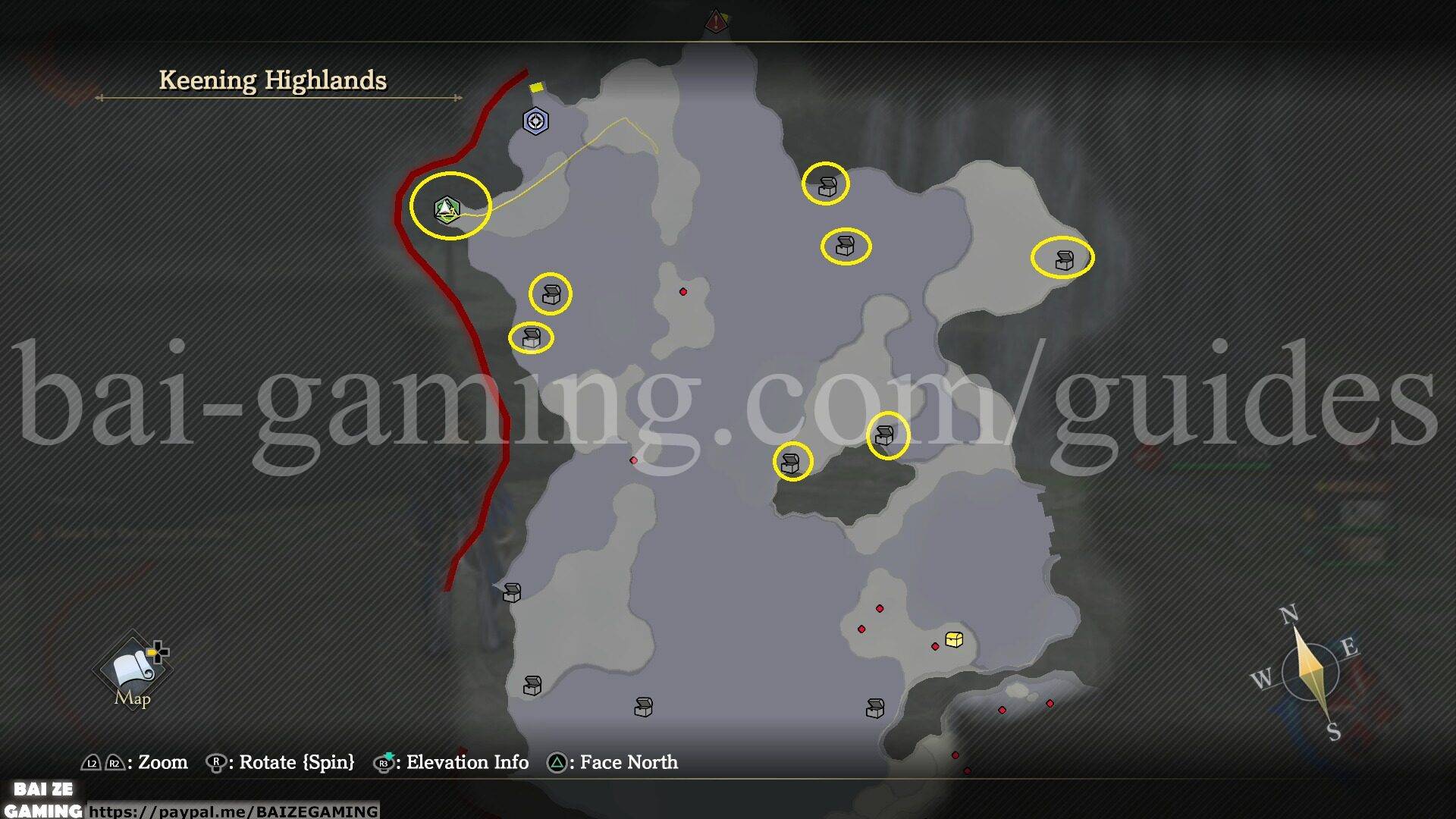 keening highlands treasure chest map 2