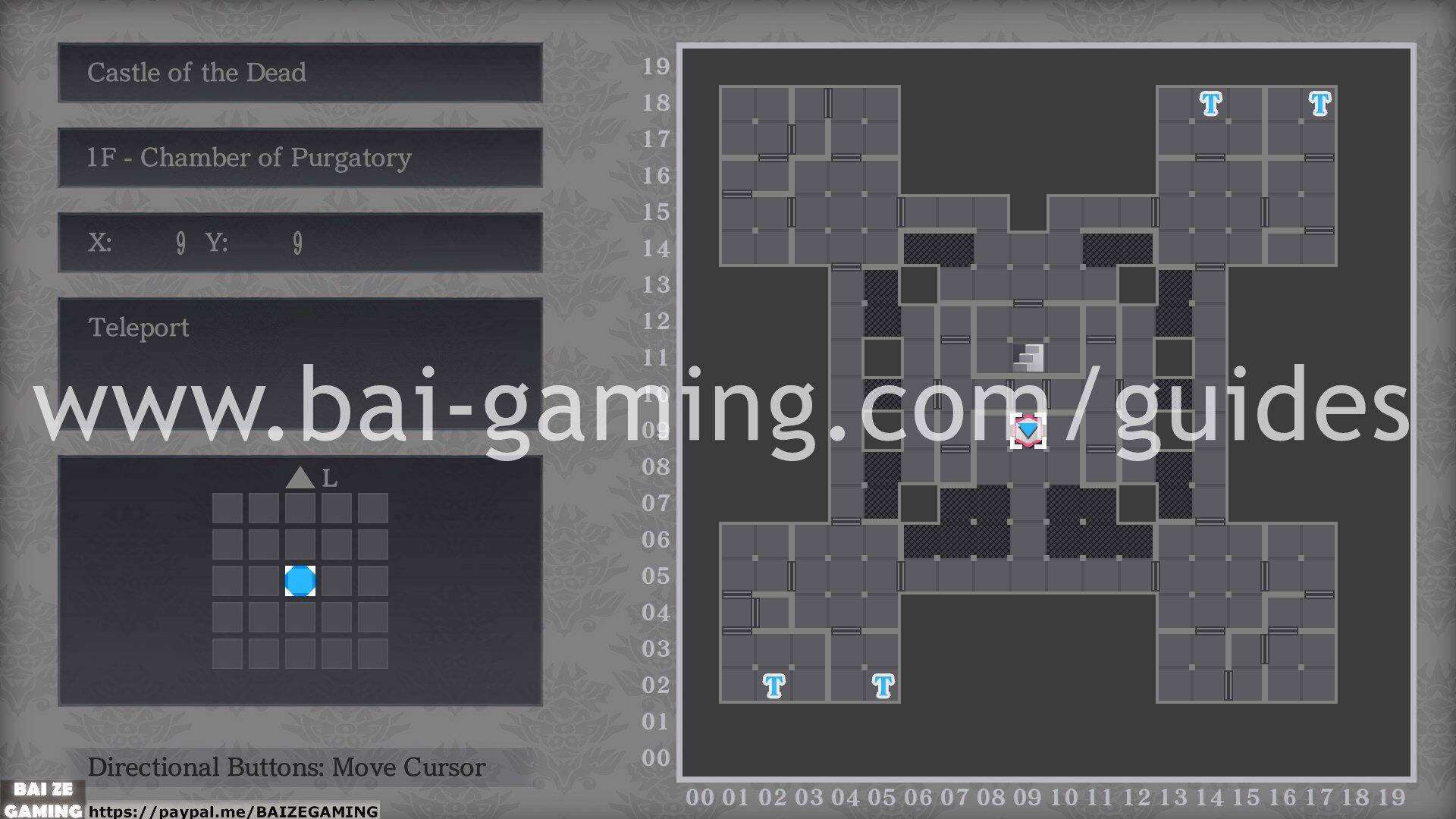 Castle of the Dead - 1F - Chamber of Purgatory map