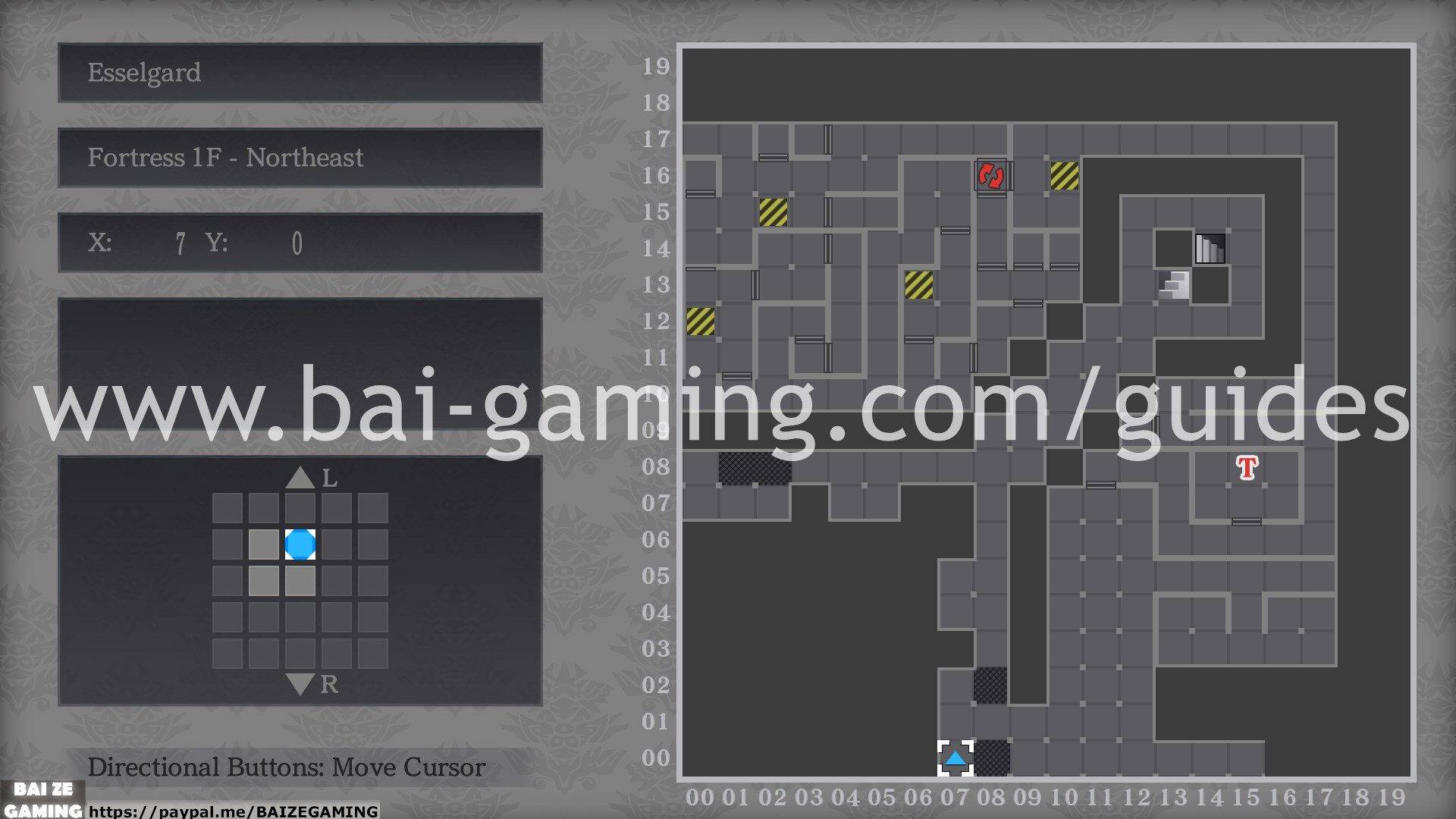 Esselgard - Fortress 1F - Northeast map