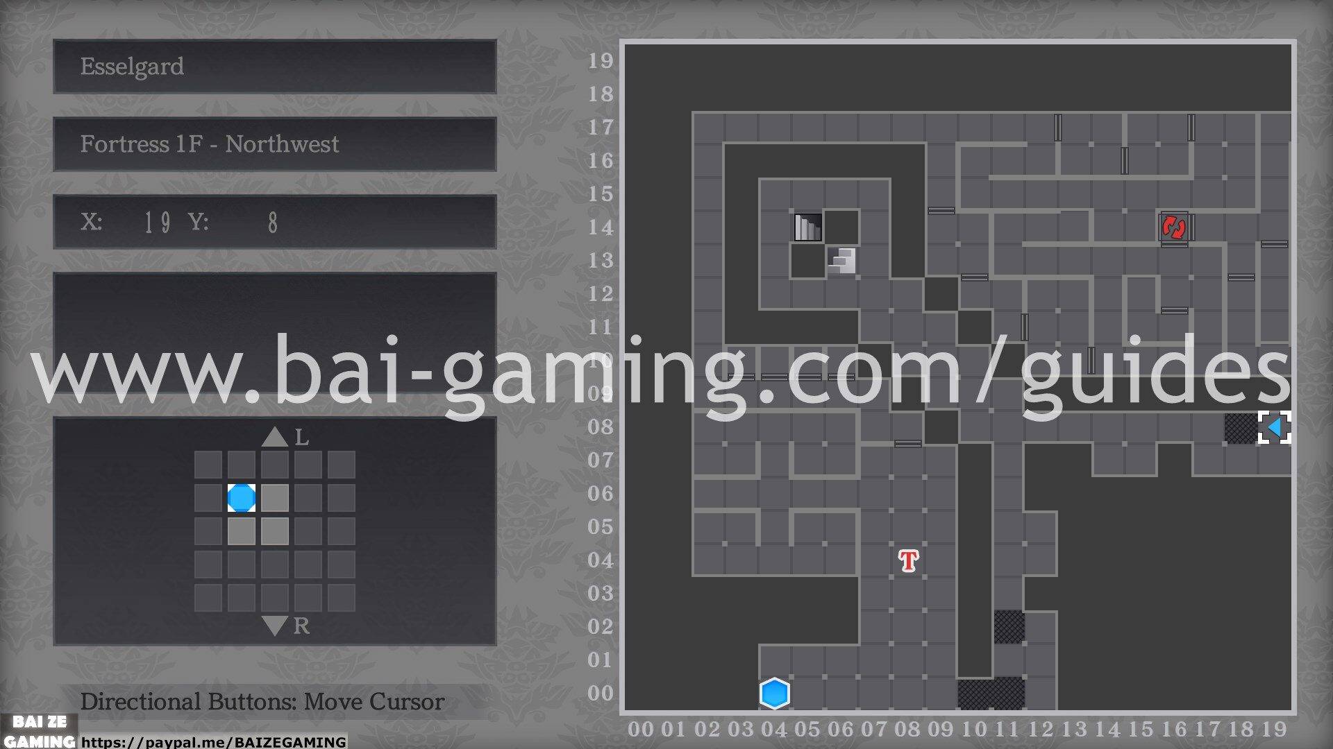 Esselgard - Fortress 1F - Northwest map
