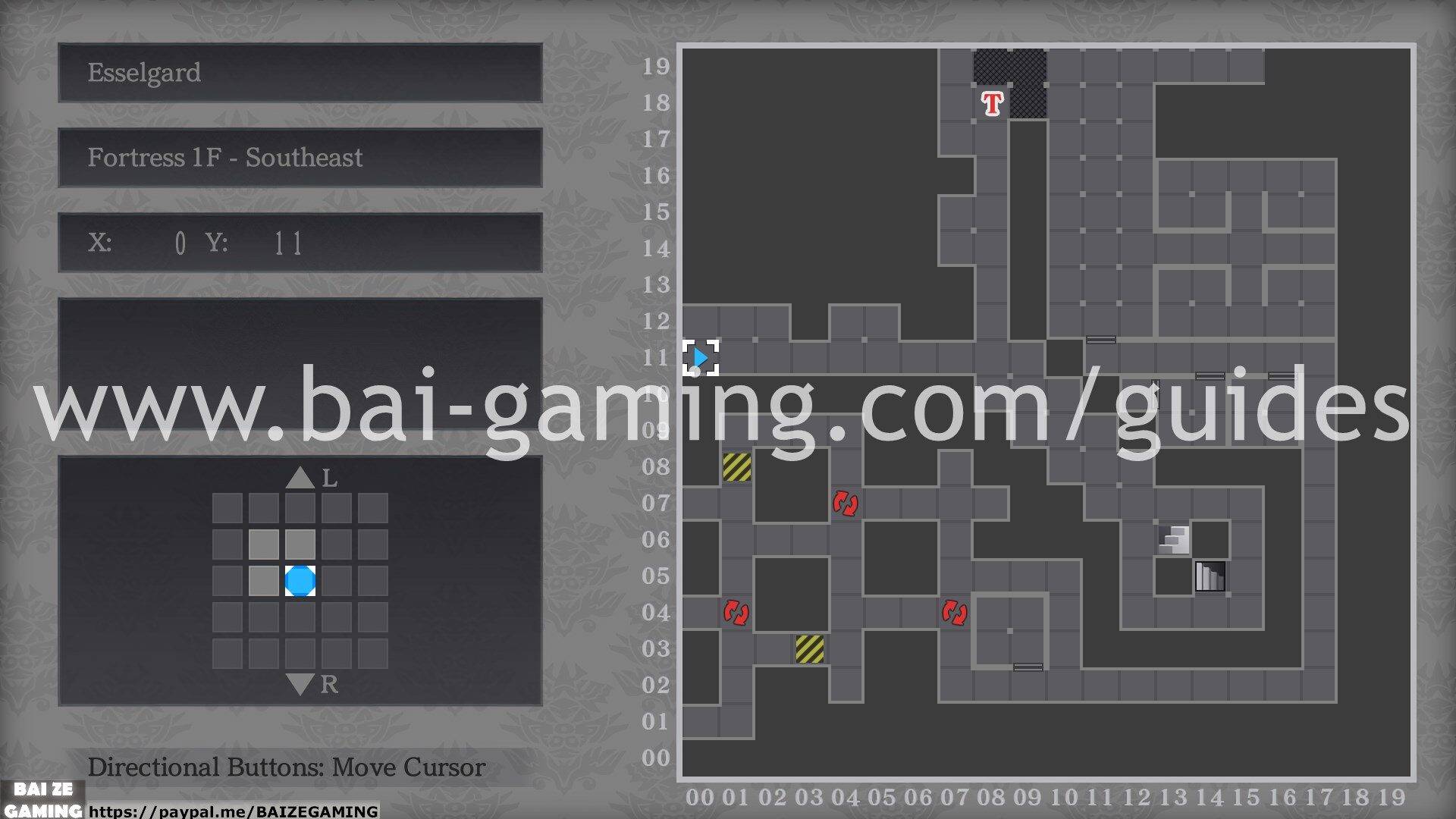 Esselgard - Fortress 1F - Southeast map