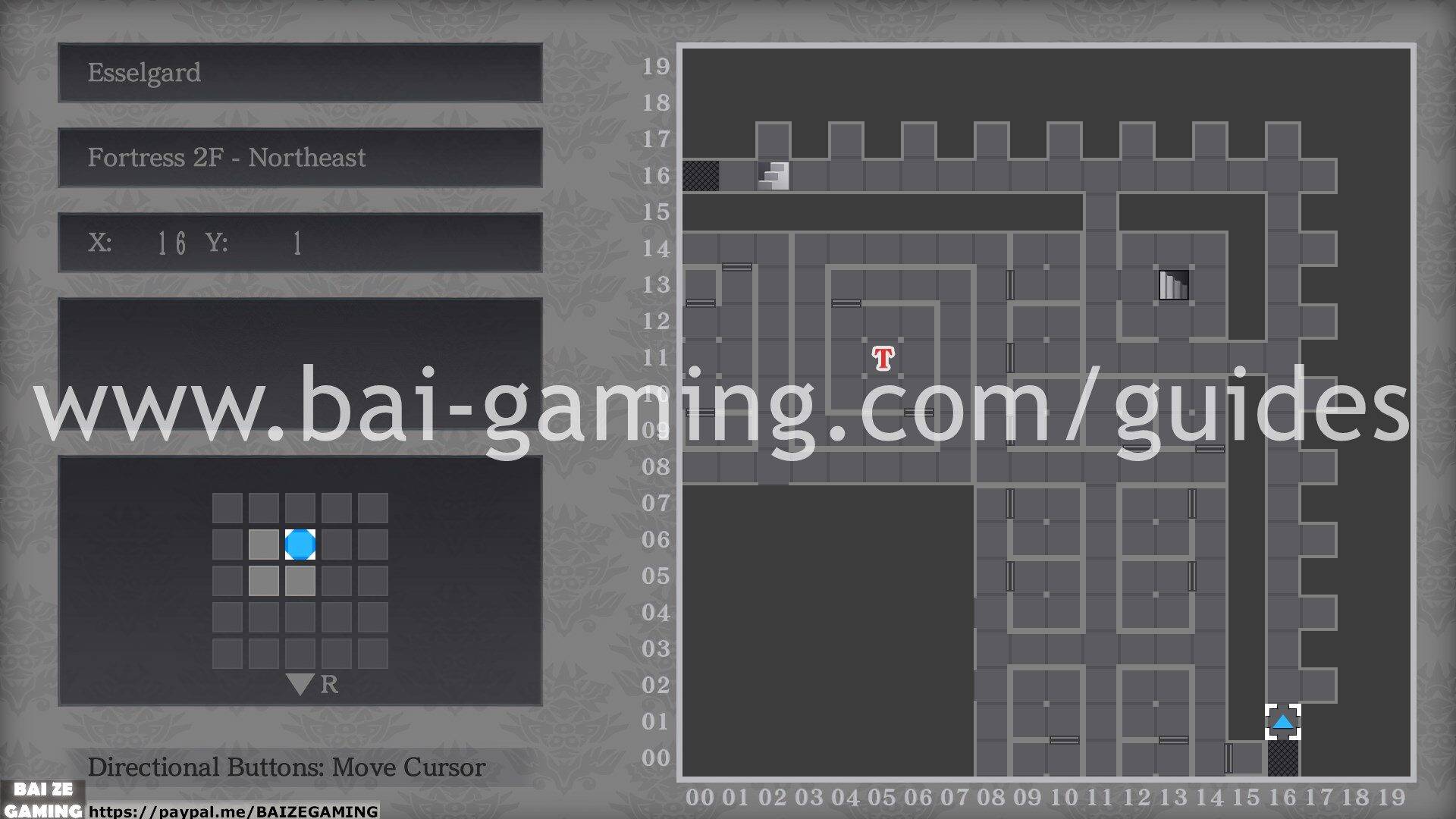 Esselgard - Fortress 2F - Northeast map