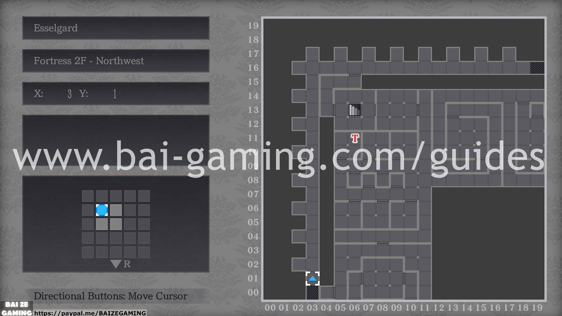 Esselgard - Fortress 2F - Northwest map