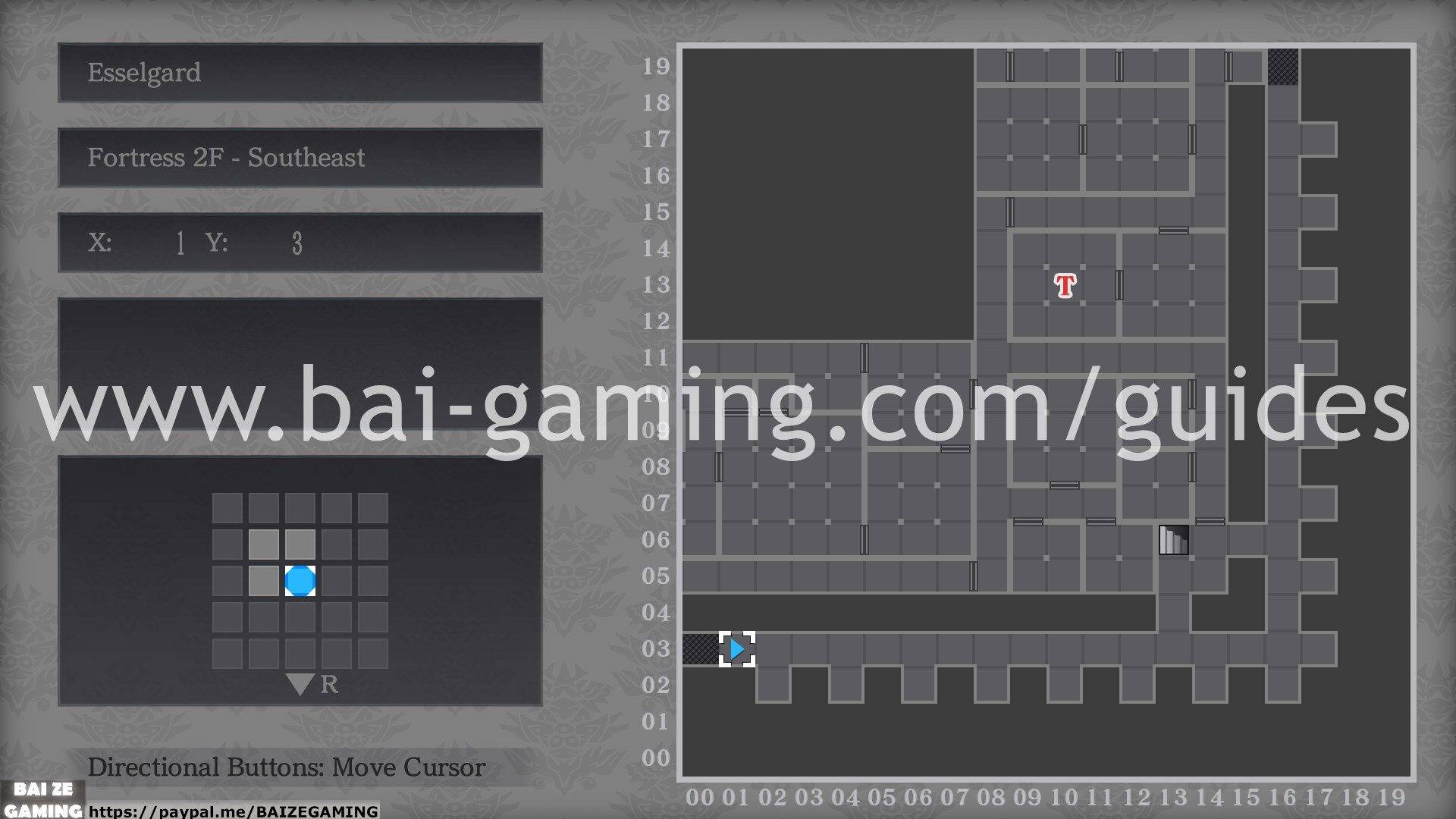 Esselgard - Fortress 2F - Southeast map