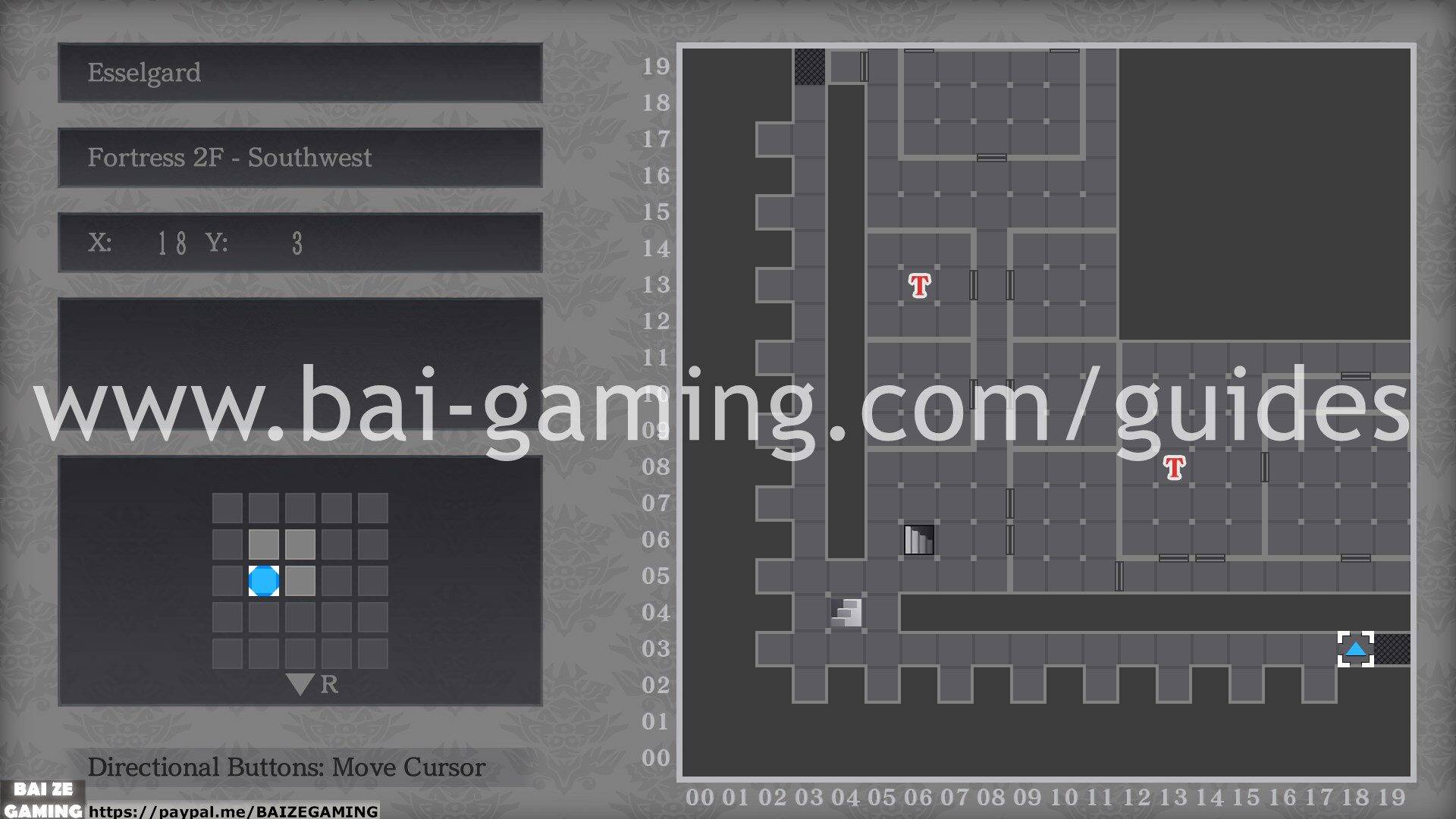 Esselgard - Fortress 2F - Southwest map