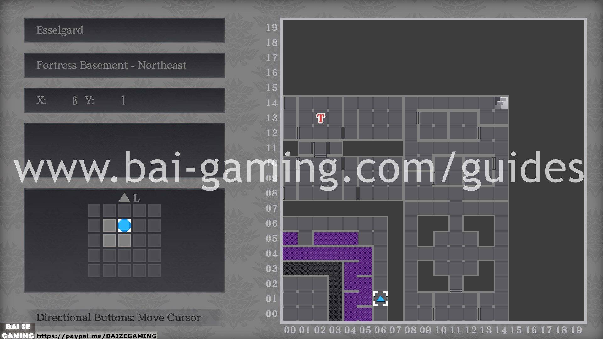 Esselgard - Fortress Basement - Northeast map