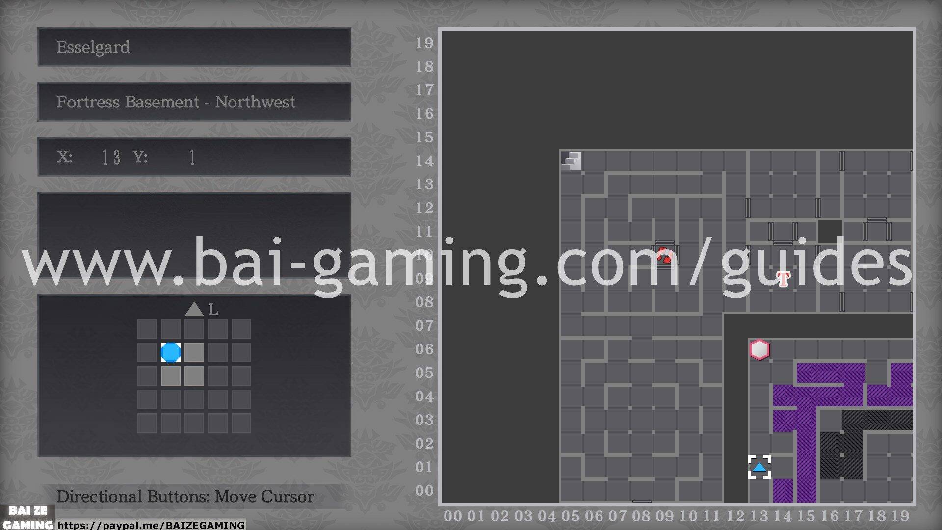 Esselgard - Fortress Basement - Northwest map