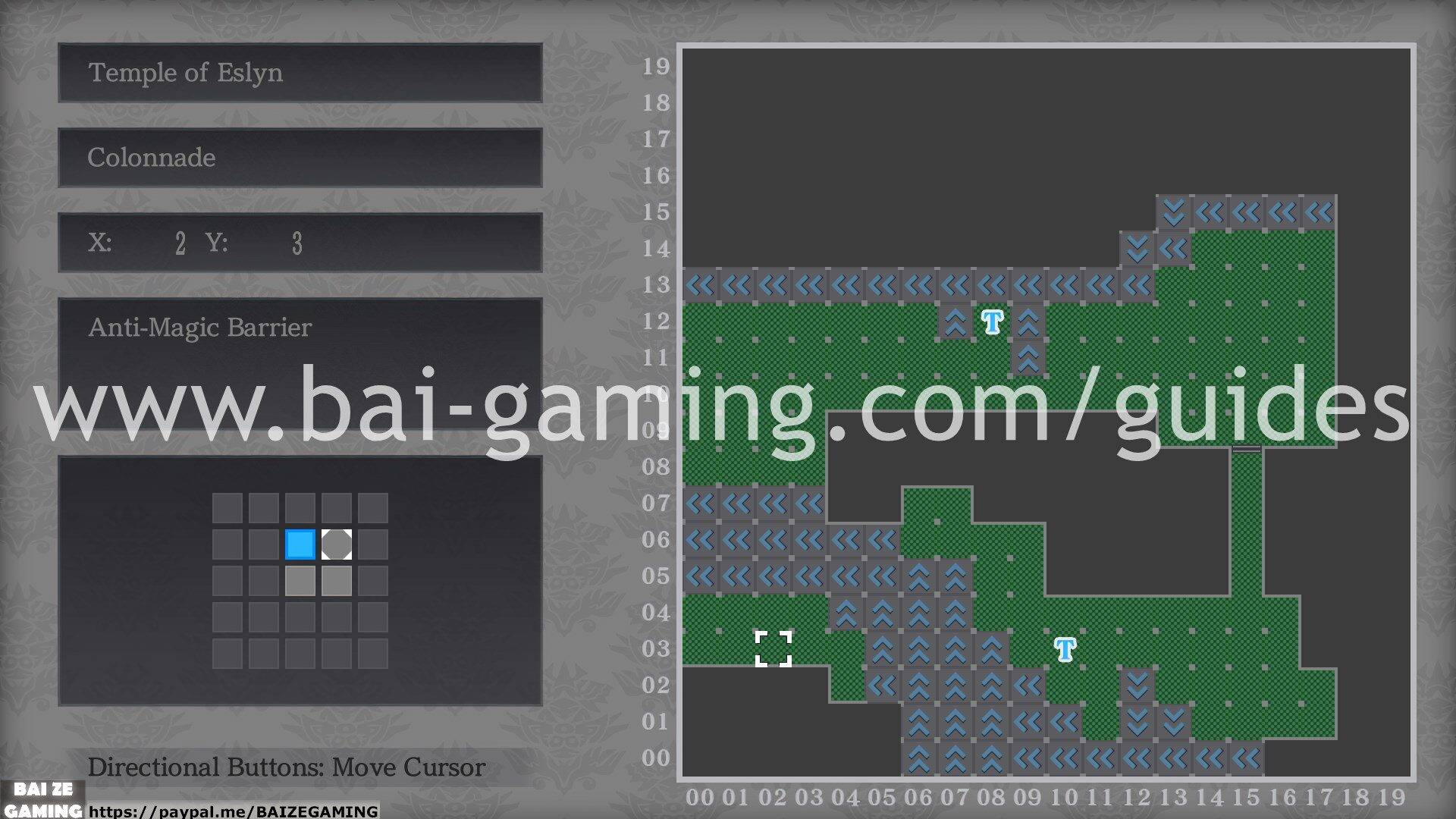 Temple of Eslyn - Colonnade map