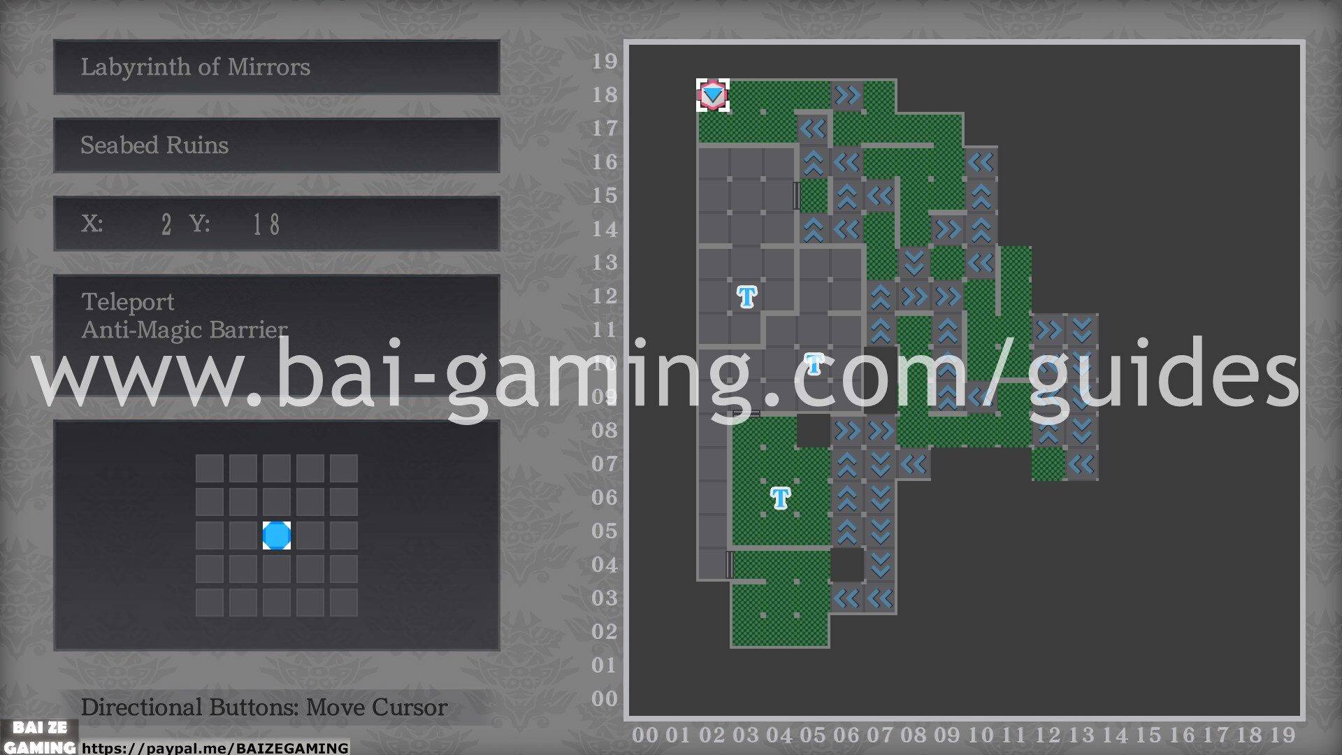 Temple of Eslyn - Labyrinth of Mirrors - Seabed Ruins map
