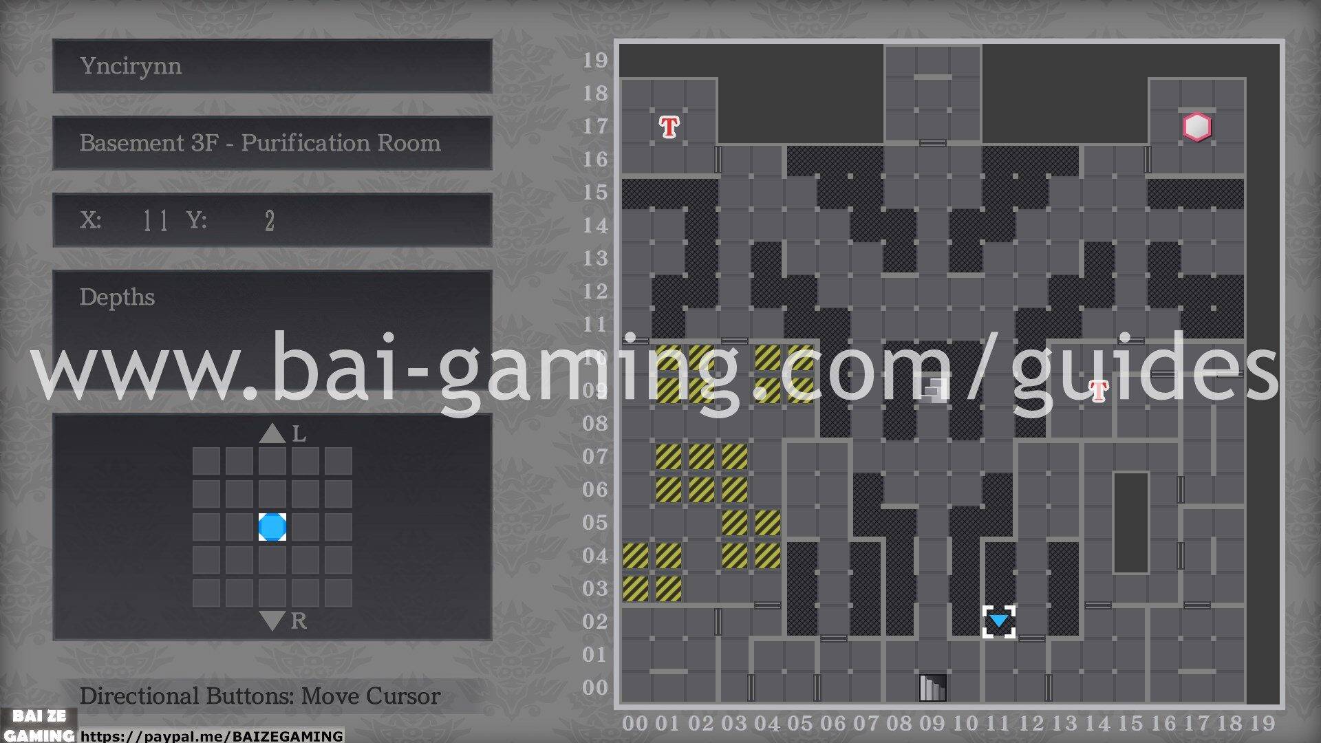 Yncirynn - Basement 3F - Purification Room map