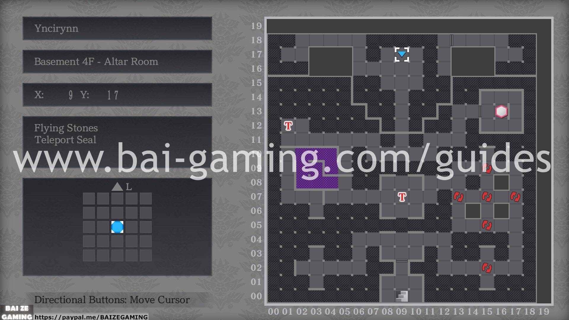 Yncirynn - Basement 4F - Altar Room map