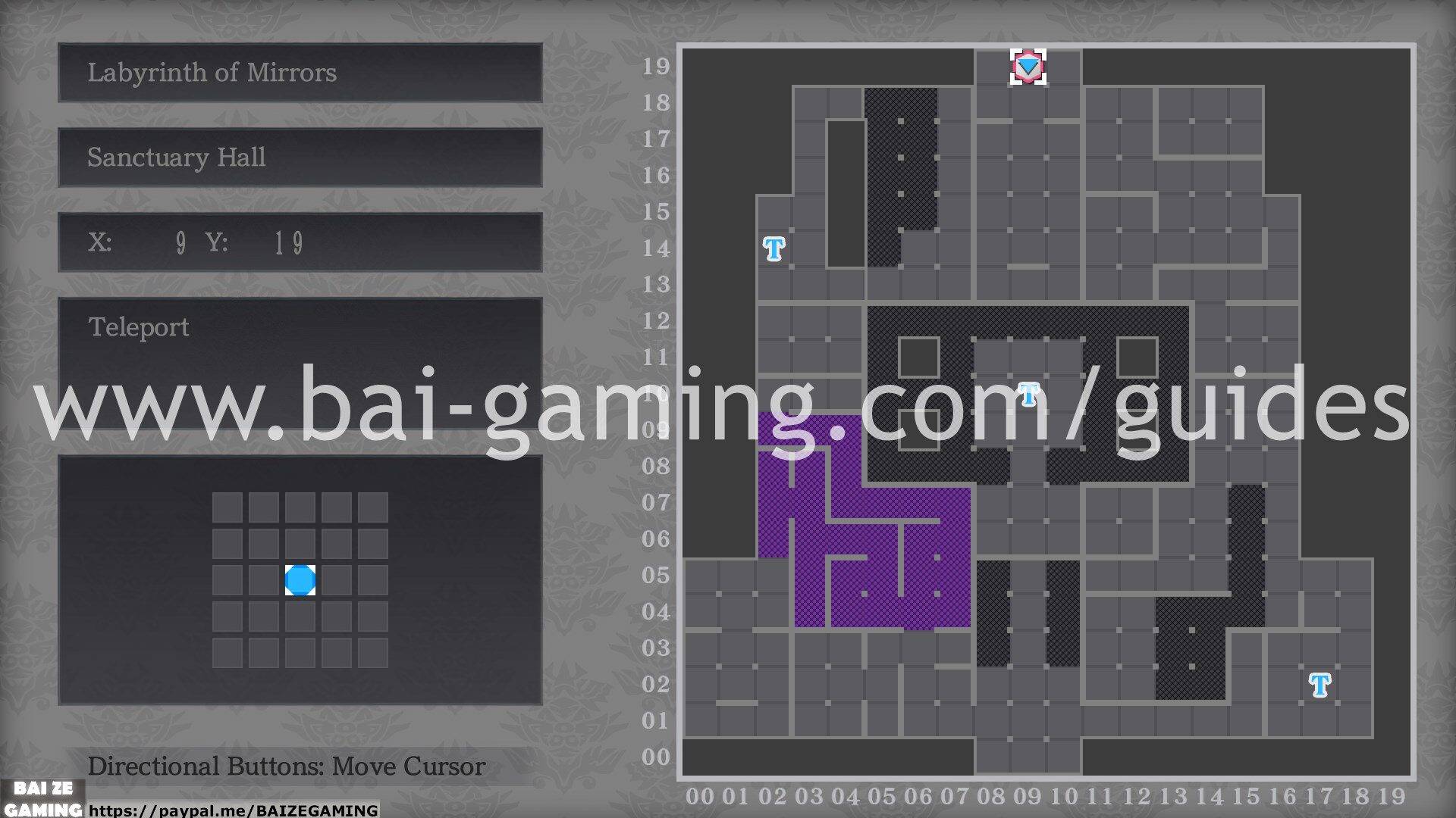 Yncirynn - Labyrinth of Mirrors - Sanuctary Hall map